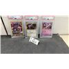Image 1 : Three PSA-Graded Pokémon Cards: Malamar Mint 9, Aerodactyl NM-MT 8, Mewtwo NM 7