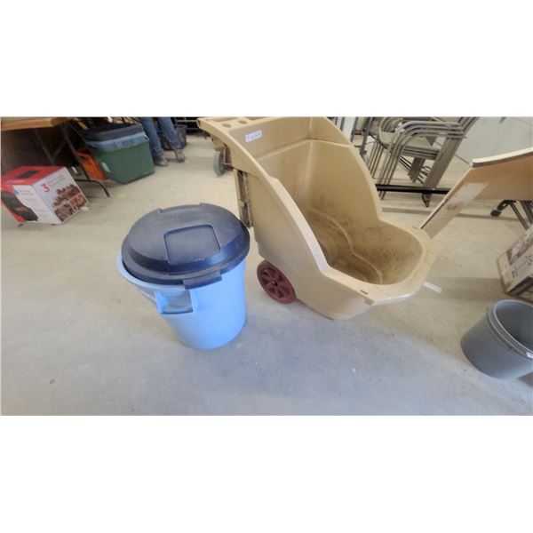 Rubbermaid Commercial Brute Container with Lid and Tilt Truck