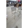 Image 2 : Set of Four Light Grey Textilene Mesh Aluminum Patio Arm Chairs