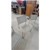 Image 3 : Set of Four Light Grey Textilene Mesh Aluminum Patio Arm Chairs