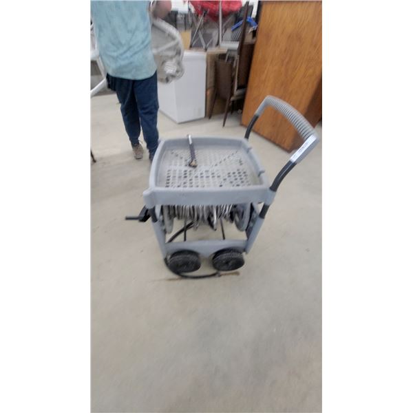 Portable Wheeled Cart Integrated Hose Reel with Hose