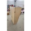 Image 2 : Light Wood-Tone Two-Door Storage Cabinet with Silver Handles and Three Interior Shelves