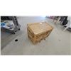 Image 4 : Two-Compartment Woven Rattan Storage Chest with Sunburst Pattern and Bedding