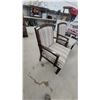 Image 3 : Pair of Dark Wood Armchairs with Striped Upholstery and Nailhead Trim