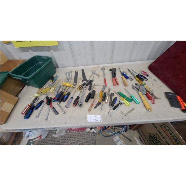 Assorted Hand Tools: Craftsman Screwdrivers, Adjustable Wrenches, Pliers, and More