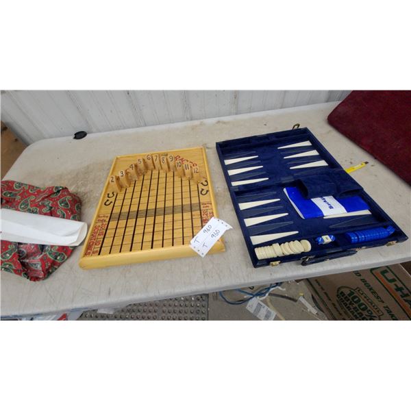 Wooden Horse Races Dice Board Game and Backgammon Travel Set
