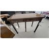Image 2 : Wooden Drop-Leaf Table with Fluted Legs and Brass Bail Pull Drawers