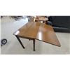 Image 4 : Wooden Drop-Leaf Table with Fluted Legs and Brass Bail Pull Drawers