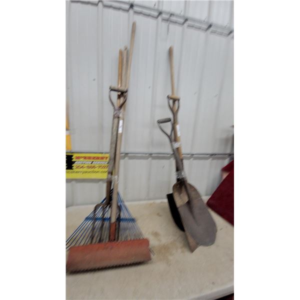 Leaf Rake, Pitchfork, Landscape Rake, Round-Point Shovels, and More