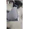 Image 4 : Gray Upholstered Push-Back Recliner Chair with Lumbar Support and Wood Feet