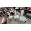Image 5 : Oak Double-Pedestal Dining Table with Six Upholstered Chairs 30 x 66 x 41" plus 24" Leaf