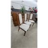 Image 8 : Oak Double-Pedestal Dining Table with Six Upholstered Chairs 30 x 66 x 41" plus 24" Leaf