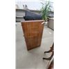 Image 9 : Oak Double-Pedestal Dining Table with Six Upholstered Chairs 30 x 66 x 41" plus 24" Leaf
