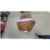 Image 2 : Hexagonal Dark Wood End Table with Storage Drawers and Ornate Metal Hardware