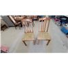 Image 1 : Pair of Vintage Slat-Back Dining Chairs with Upholstered Seats