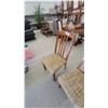 Image 3 : Pair of Vintage Slat-Back Dining Chairs with Upholstered Seats