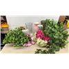 Image 1 : Collection of Decorative Vases with Artificial Flowers and Greenery