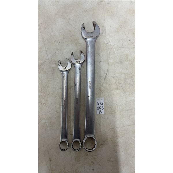 Three Snap-On Wrenches: 1 1/4", 15/16" and 7/8"