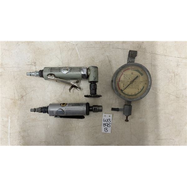 Mechanics Tool Lot: Straight-Style Pneumatic Air Die Grinder, and Right Angle Pneumatic Air Die