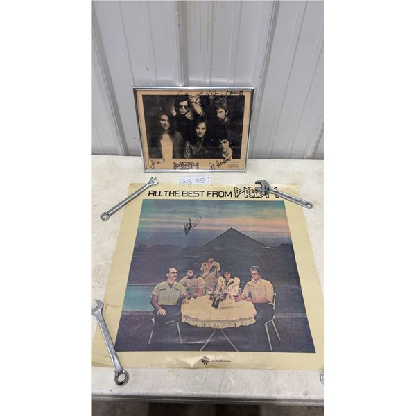 Vintage Framed Autographed Promo Photo 14 1/8 x 11 1/8" and Poster of Canadian Rock Band Prism