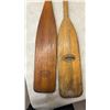 Image 2 : 2 Canoe Wood Paddles: Caviness USA Co Feather Brand, 59" Long & St.