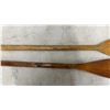 Image 5 : 2 Canoe Wood Paddles: Caviness USA Co Feather Brand, 59" Long & St.