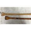 Image 6 : 2 Canoe Wood Paddles: Caviness USA Co Feather Brand, 59" Long & St.