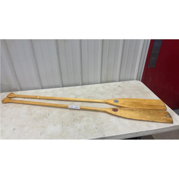 2 Upper Canada Matching Wood Canoe Paddles, 60" Long Each