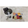 Image 1 : Rare Antique Bronze Bulldog Statue Lighter & Matchbox Tray with 4 Lighters, Camel, Magna