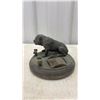 Image 3 : Rare Antique Bronze Bulldog Statue Lighter & Matchbox Tray with 4 Lighters, Camel, Magna