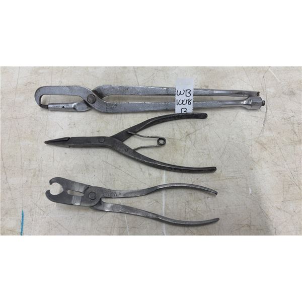 3 Snap-On USA Model NO 131A Drum Brake Spring Pliers, Model NO DHP8A Brake Spring Tool