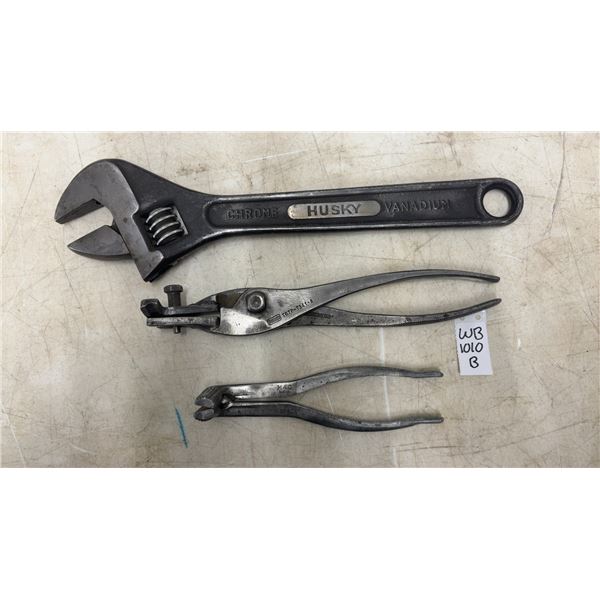 Husky 15" 375mm Chrome Vanadium Adjustable Wrench, MAC USA Model NO BP20 Battery Terminal Pliers