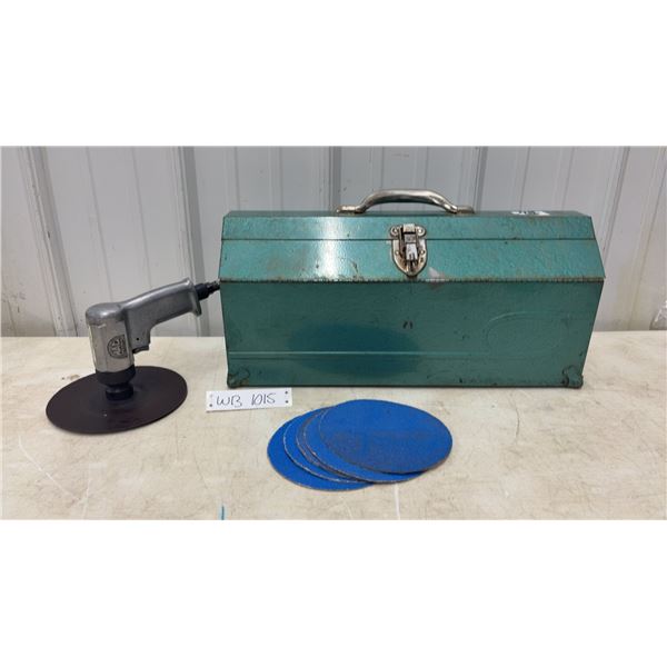 MAC 6" High Speed Rotary Pistol Grip Sander Model NO AS515 with 5 Peel Sanding Pads and Tool Box