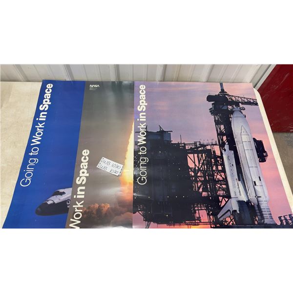 Three Vintage NASA Space Shuttle Posters, 36 x 24"