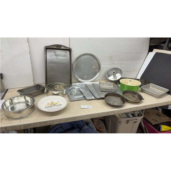 Quiche Lorraine Ceramic Recipe Pie Dish, Glass Pyrex Pie Plate, and Assorted Baking Pans and More