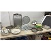 Image 1 : Quiche Lorraine Ceramic Recipe Pie Dish, Glass Pyrex Pie Plate, and Assorted Baking Pans and More