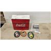 Image 1 : Coca-Cola 125th Anniversary Commemorative Boxed Set and Three Oval Collectible Tin Trays