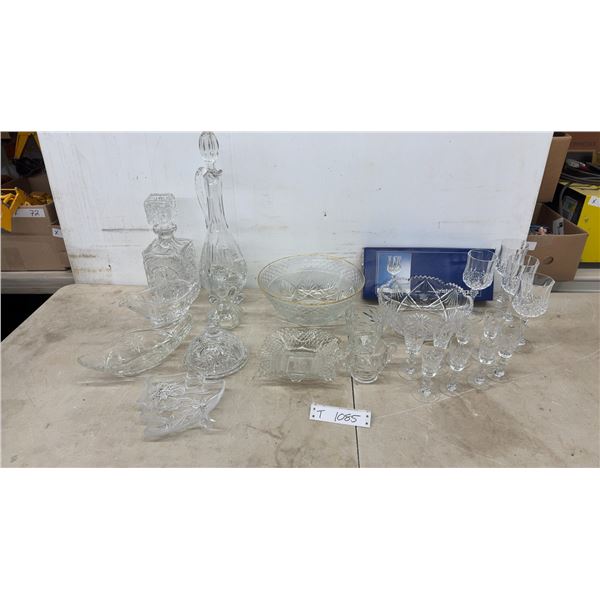 Crystal Longchamp Stemmed Glasses, Crystal Decanters, Bowls, and More