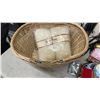 Image 2 : Wicker Basket with Tessan Lux Mohair Yarn, Christmas Wreaths, Ribbons, LED Lights, and More