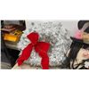 Image 4 : Wicker Basket with Tessan Lux Mohair Yarn, Christmas Wreaths, Ribbons, LED Lights, and More