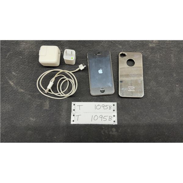Apple iPhone 4 Model A1332 in Black with Case, Charging Cord and 2 Blocks