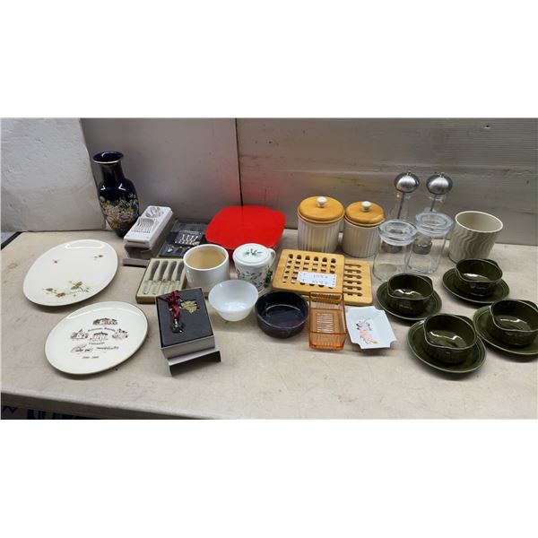 Pyrex, Soup Bowls with Saucers, Canisters, Grinders and More