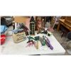 Image 1 : Garden Decor Lot: "Welcome to Our Garden" Stone, Birdhouses, Gnomes, Pruning Shears, and More