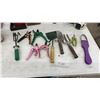 Image 5 : Garden Decor Lot: "Welcome to Our Garden" Stone, Birdhouses, Gnomes, Pruning Shears, and More