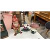 Image 6 : Garden Decor Lot: "Welcome to Our Garden" Stone, Birdhouses, Gnomes, Pruning Shears, and More