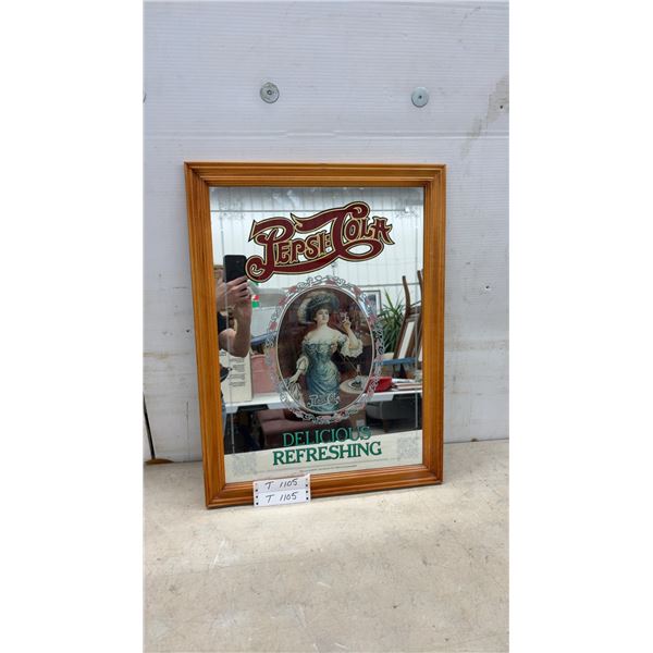 Pepsi-Cola "Delicious Refreshing" Advertising Mirror, 24 x 18"