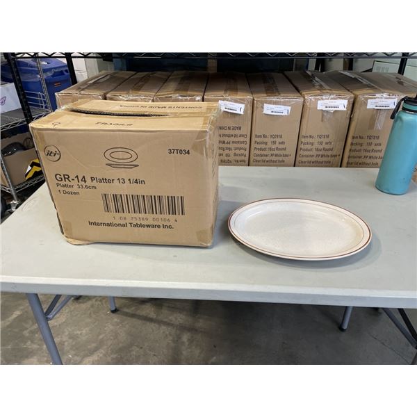 NEW CASE OF INTERNATIONAL TABLEWARE 13-1/4 INCH PLATTER, QTY 12