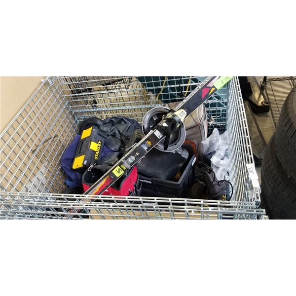 PALLET OF ASSORTED GOODS, CONTENTS OF REPOSESSSED VEHICLES, BIN NOT INCLUDED