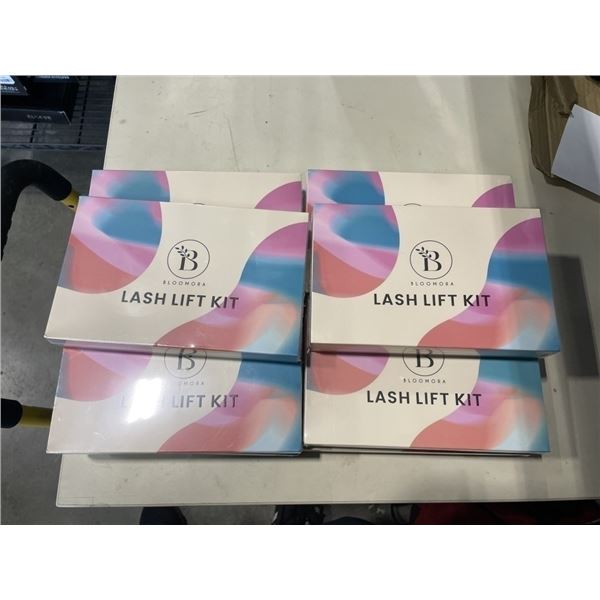 10 NEW BLOOMORA LASH LIFT KITS, EACH KIT INLCUDES 4 LOTIONS, 1 GLUE BALM, AND EYELASH ACESSORIES TOO