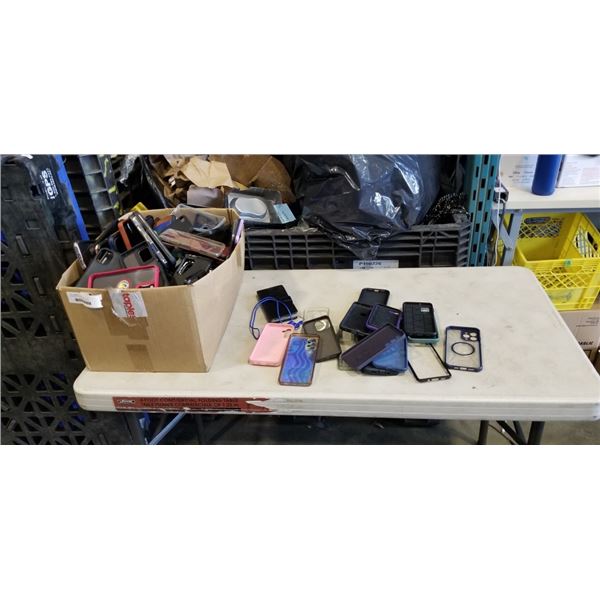 LARGE BOX OF CELL PHONE CASES